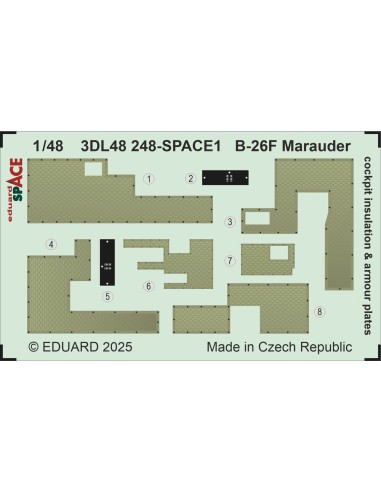 B-26F Marauder cockpit insulation & armour plates SPACE  ICM 