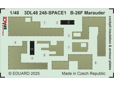 B-26F Marauder cockpit insulation & armour plates SPACE  ICM 