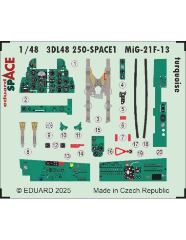 MiG-21F-13 turquoise SPACE 1/48 for Eduard 
