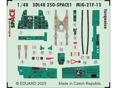 MiG-21F-13 turquoise SPACE 1/48 for Eduard 