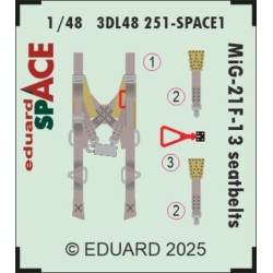MiG-21F-13 seatbelts SPACE 1/48 for Eduard 