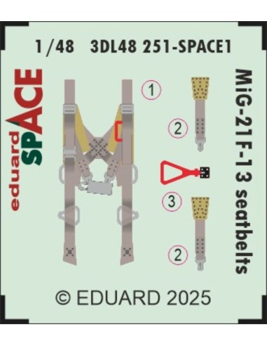 MiG-21F-13 seatbelts SPACE 1/48 for Eduard 