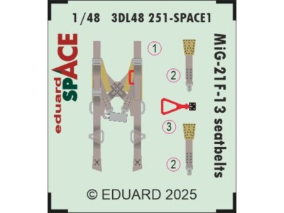 MiG-21F-13 seatbelts SPACE 1/48 for Eduard 