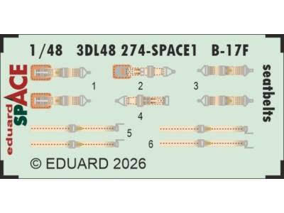 B-17F seatbelts SPACE for Revell 