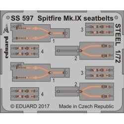 Spitfire Mk.IX seatbelts STEEL f.Eduard 