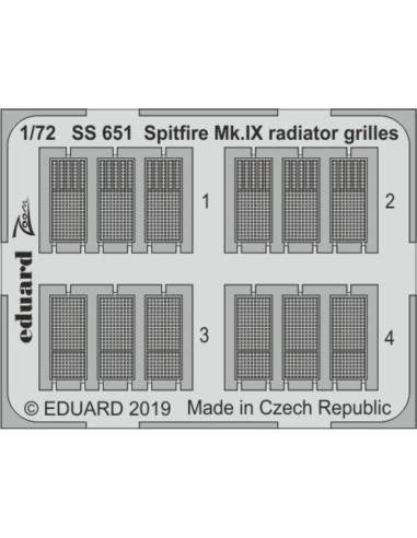 Spitfire Mk.IX radiator grilles f.Eduard 