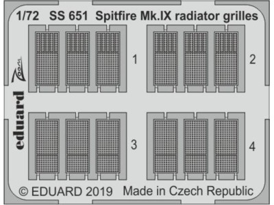 Spitfire Mk.IX radiator grilles f.Eduard 