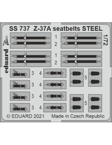 Z-37A seatbelts STEEL 1/72 for EDUARD 