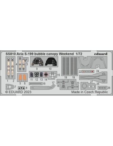 S-199 bubble canopy Weekend 1/72 EDUARD 