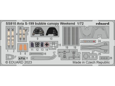 S-199 bubble canopy Weekend 1/72 EDUARD 