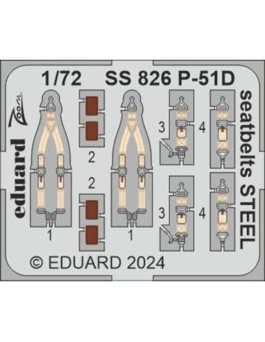 P-51D seatbelts STEEL 