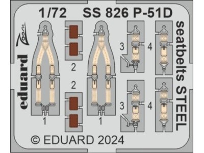 P-51D seatbelts STEEL 