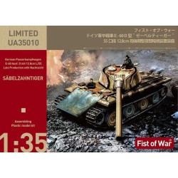 WWII German E60 ausf.D 12.8cm tank with side armor late type 