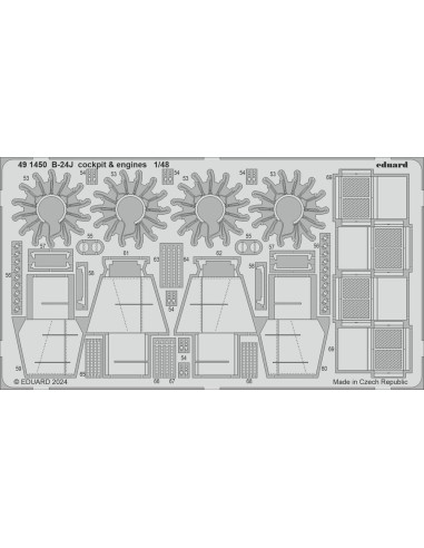 B-24J cockpit & engines  HOBBY BOSS 