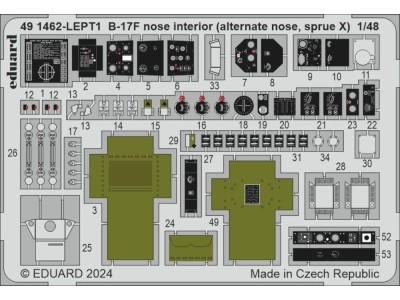 B-17F nose interior (alternate nose, sprue X) 1/48 