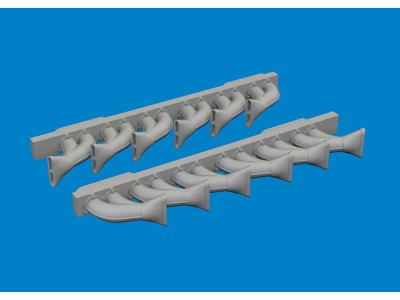P-39 exhaust stacks fishtail PRINT 