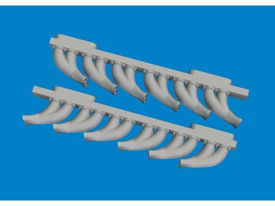 P-39 exhaust stacks fishtail PRINT 