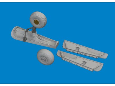 P-40N tail wheel bay PRINT 1/48 for Eduard 