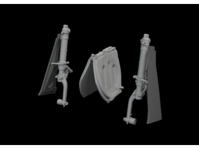 P-51D undercarriage legs PRINT for Eduard 