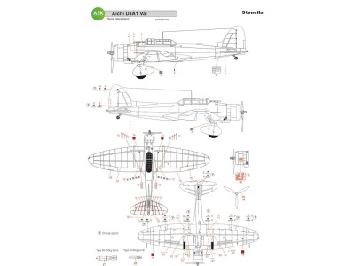 Aichi D3A1 VAL - STENCILS - Imperial Japanese Army Air Service 