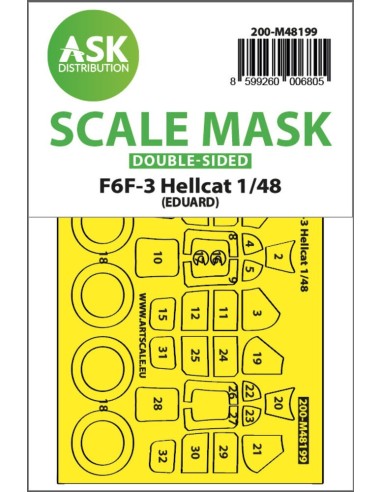 F6F-3 Hellcat double-sided express fit mask for Eduard 