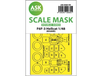 F6F-3 Hellcat double-sided express fit mask for Eduard 