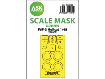 F6F-3 Hellcat one-sided express fit mask for Eduard 