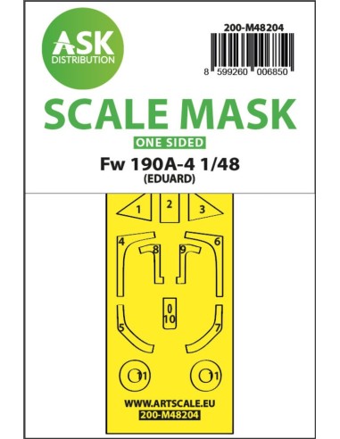 Fw 190A-4 one-sided express fit mask for Eduard 