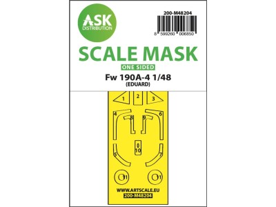 Fw 190A-4 one-sided express fit mask for Eduard 