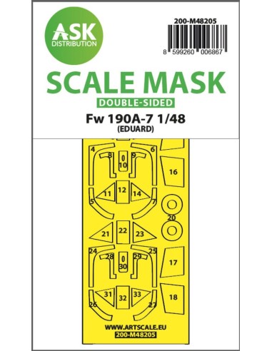 Fw 190A-7 double-sided express fit mask for Eduard 