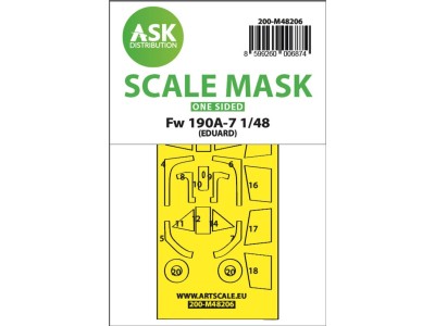 Fw 190A-7 one-sided express fit mask for Eduard 