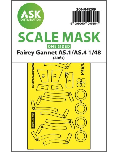 Fairey Gannet AS.1/AS.4 one-sided fit and self adhesive express mask for Airfix 