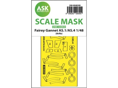 Fairey Gannet AS.1/AS.4 one-sided fit and self adhesive express mask for Airfix 