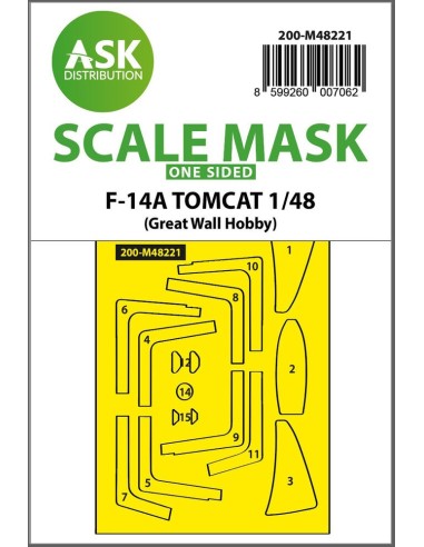 F-14A Tomcat one-sided express fit mask for Great Wall Hobby 