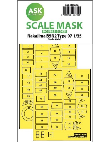Nakajima B5N2 Type 97 double-sided express fit painting mask for Border Model 