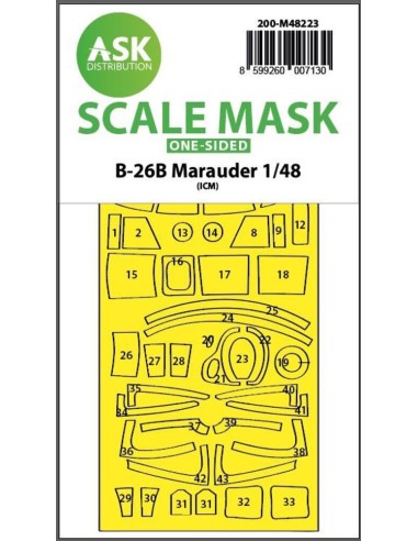 B-26B Marauder one-sided express fit mask for ICM 