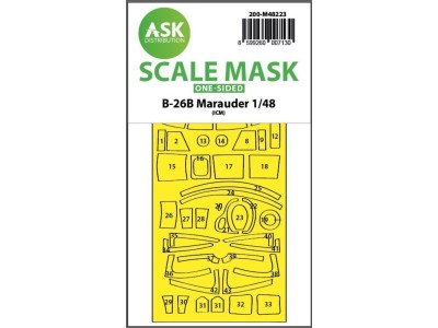 B-26B Marauder one-sided express fit mask for ICM 