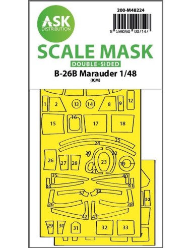 B-26B Marauder double-sided express fit mask for ICM 