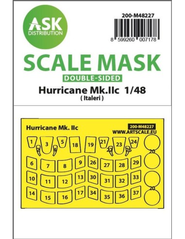 Hawker Hurricane Mk.IIc double-sided express mask for Italeri 