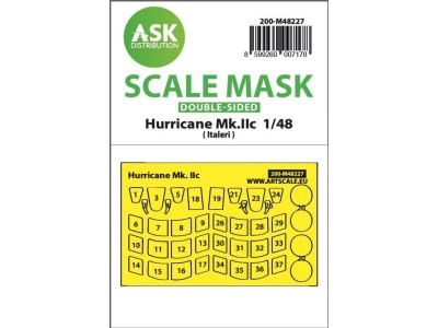 Hawker Hurricane Mk.IIc double-sided express mask for Italeri 