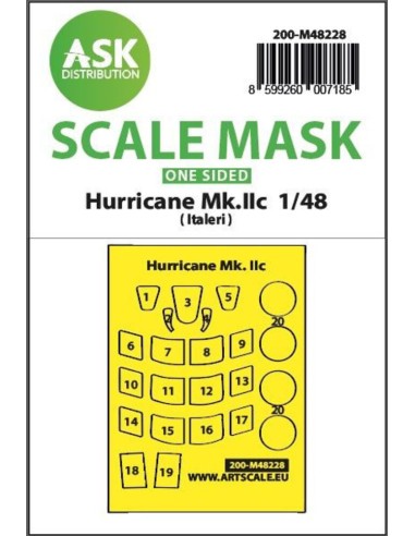 Hawker Hurricane Mk.IIc one-sided express mask for Italeri 