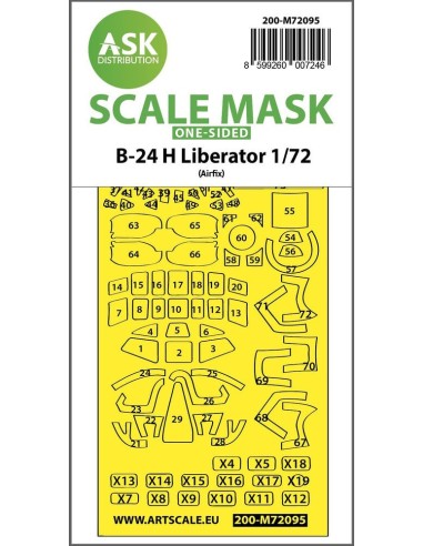 B-24H Liberator one-sided fit express mask for Airfix 