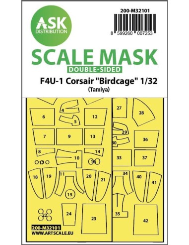 F4U-1 Corsair Birdcage double-sided express fit mask for Tamiya 