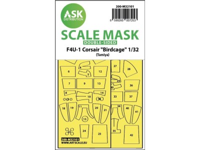 F4U-1 Corsair Birdcage double-sided express fit mask for Tamiya 