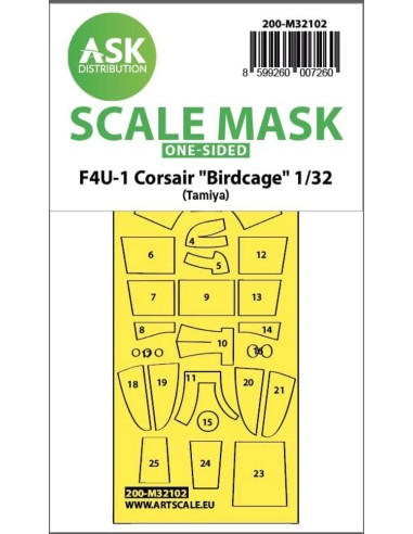 F4U-1 Corsair Birdcage one-sided express fit mask for Tamiya 