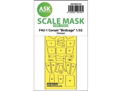 F4U-1 Corsair Birdcage one-sided express fit mask for Tamiya 
