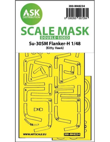 Su-30SM Flanker-H double-sided express fit mask for Kitty Hawk 
