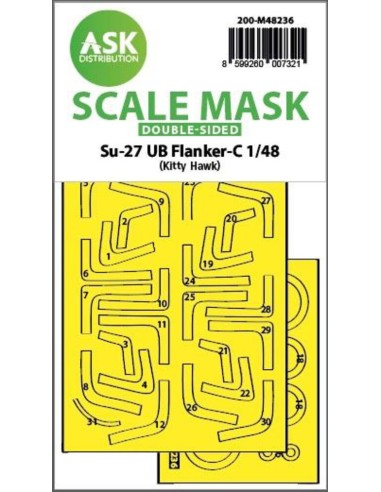 Su-27UB Flanker-C double-sided express fit mask for Kitty Hawk 