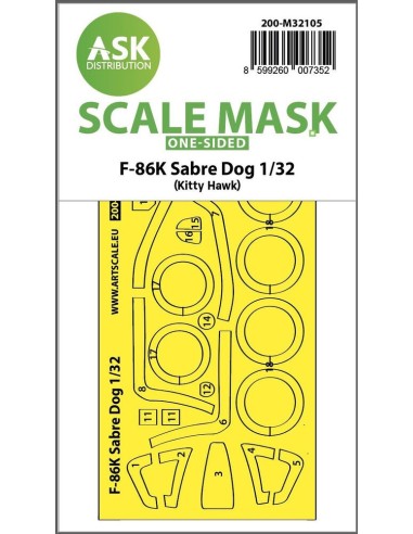 F-86K Sabre Dog one-sided express fit mask for Kitty Hawk 