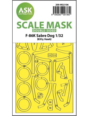 F-86K Sabre Dog double-sided express fit mask for Kitty Hawk 